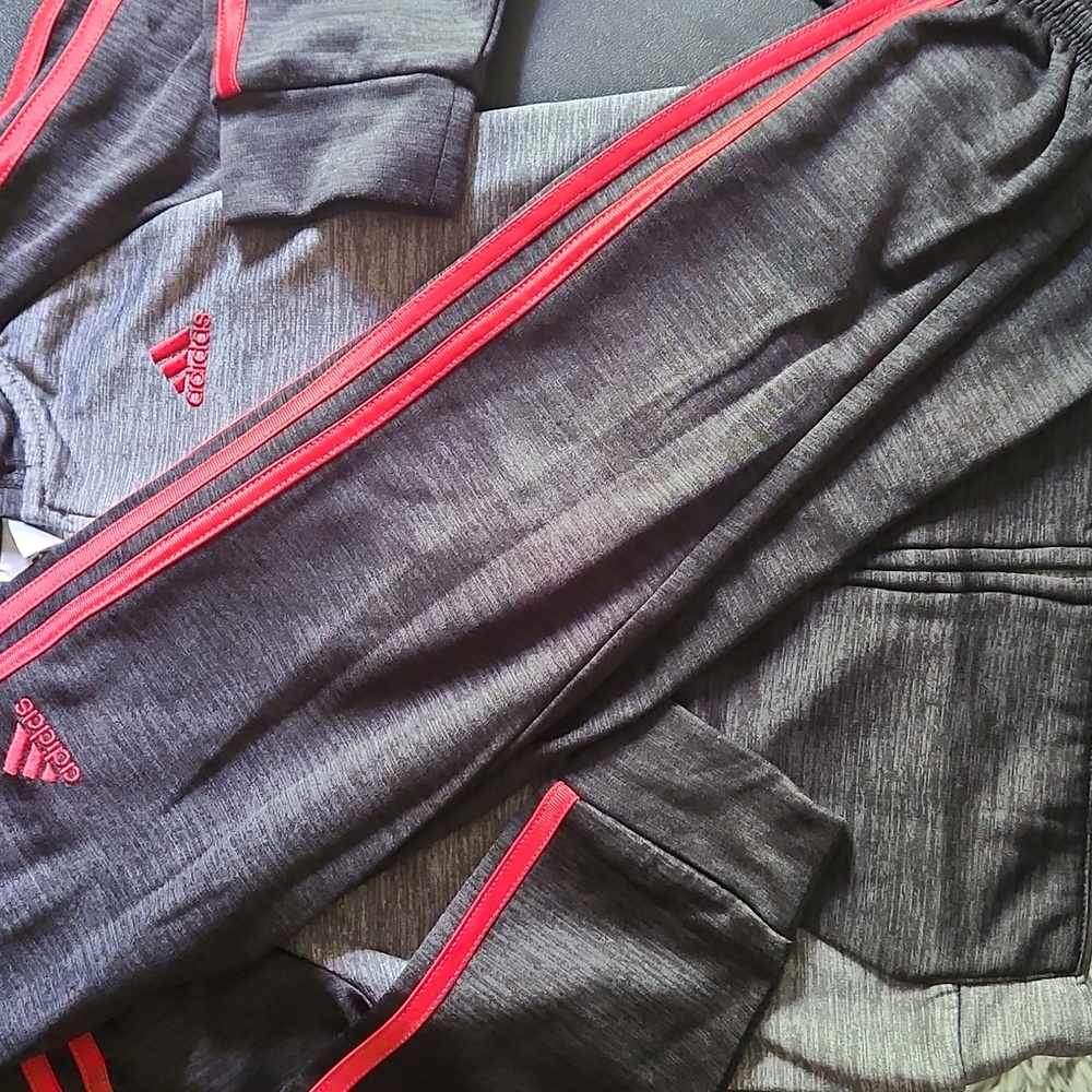 Adidas Gray and Red Tracksuit - Picture 4 of 5